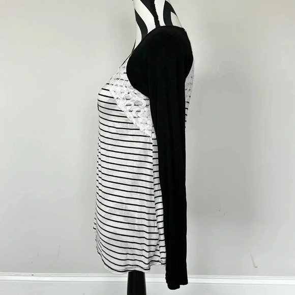 PS Katie Black and White Striped Baseball Tee - Picture 3 of 5
